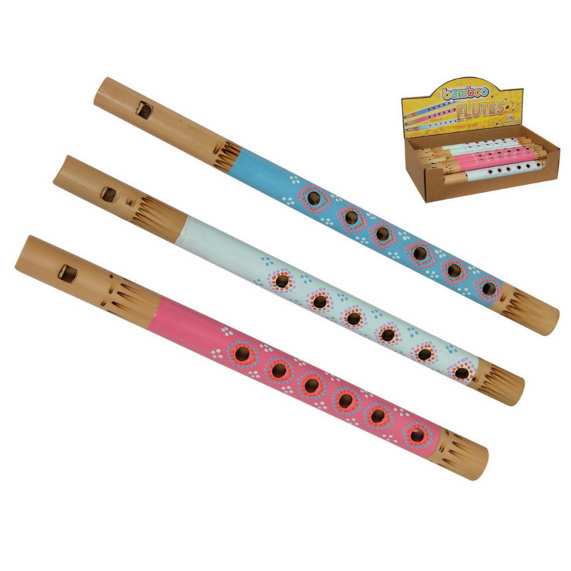 Ronis Coloured Bamboo Flute with Dots Assorted
