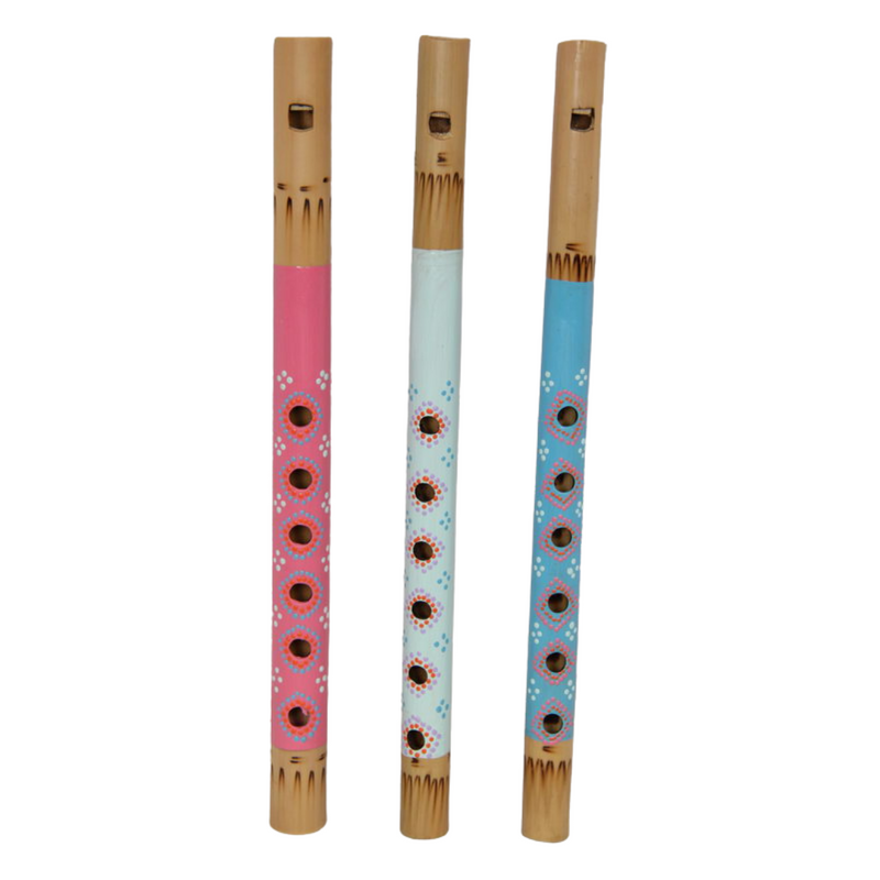 Ronis Coloured Bamboo Flute with Dots Assorted