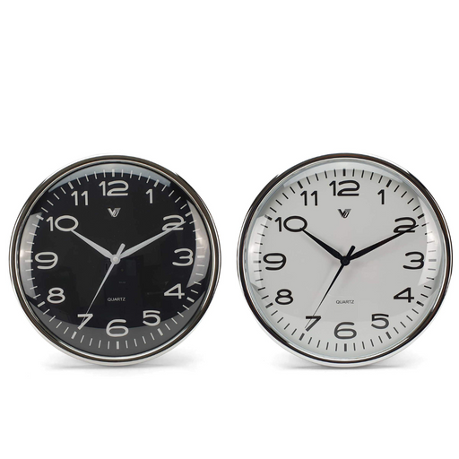 Ronis Colson Shiny Frame Domed Face Wall Clock 30x30x2cm Assorted