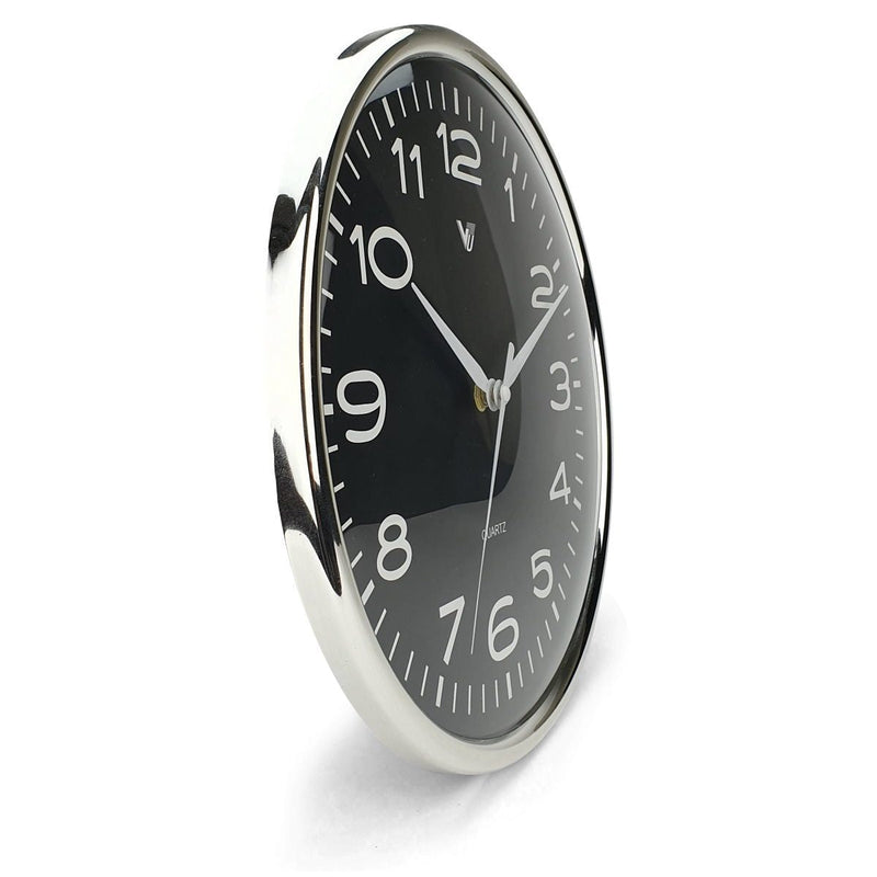 Ronis Colson Shiny Frame Domed Face Wall Clock 30x30x2cm Assorted