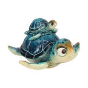 Ronis Comical Marble Turtle with Baby 15cm – thumbnail