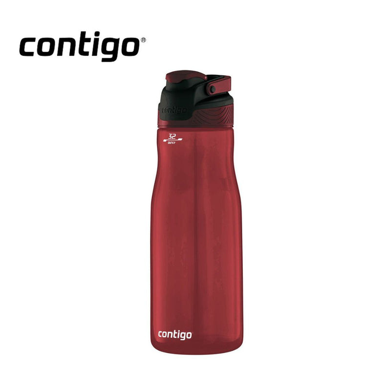 Contigo AUTOSEAL water bottle 946ml in Spiced Wine colour, reusable spill-resistant drink bottle.