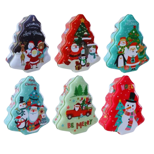 Ronis Cookie Tin Tree Shape Assorted