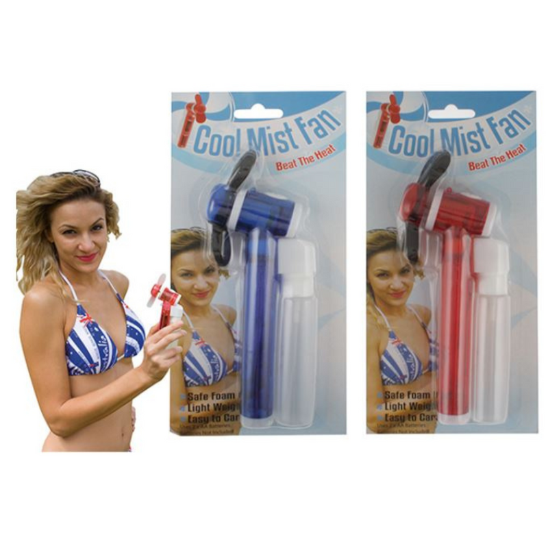 Cool Mist Fan with Water Dispenser Blue & Red