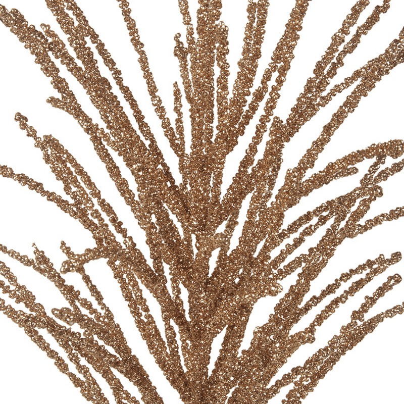 60cm copper bead and glitter spray pick with shimmering finish for Christmas décor