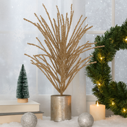 60cm copper bead and glitter spray pick with shimmering finish for Christmas décor