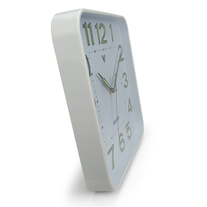 Ronis Cordell Glow In The Dark Wall Clock 30x30x4cm White