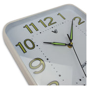 Ronis Cordell Glow In The Dark Wall Clock 30x30x4cm White