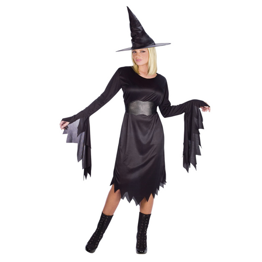 Ronis Costume Black Long Sleeve Witch Adults