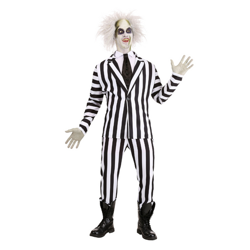 Ronis Costume Black & White Stripe Suit Adults