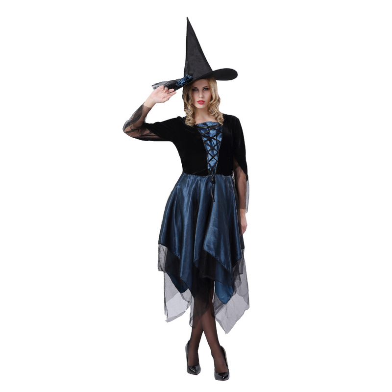 Ronis Costume Dark Blue Witch Adults