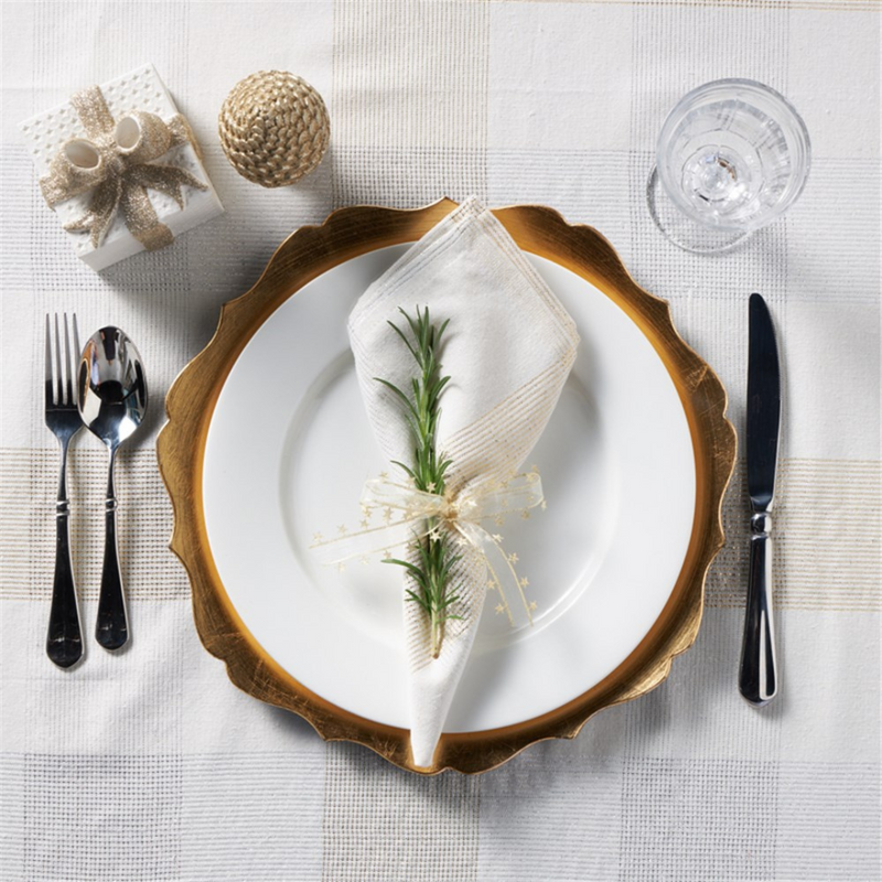 Ronis Cotton Gold Lurex Thread Table Cloth 150x180cm