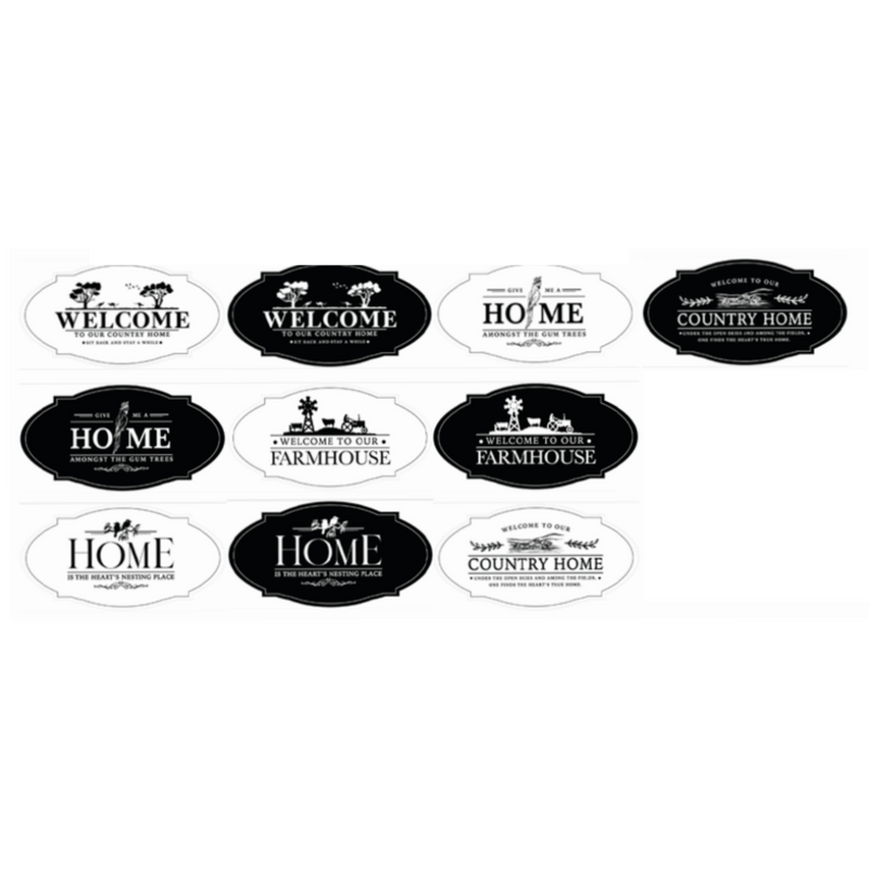 Ronis Country Farmhouse Welcome Home Signs 30x15x0.6cm Assorted