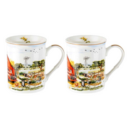 Ronis Country Life Mugs Red Sets of 2 – thumbnail