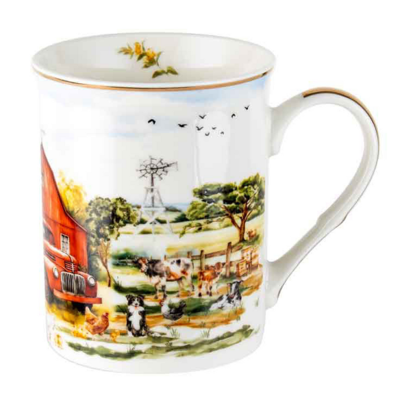 Ronis Country Life Red Truck Mug