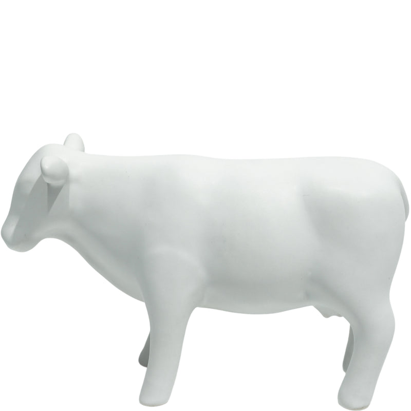 Cow-Tastic white cow decorative figurine 15x6x10cm modern farmhouse shelf décor.