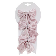 Ronis Crushed Velvet Bow 9x12cm 3pk Assorted