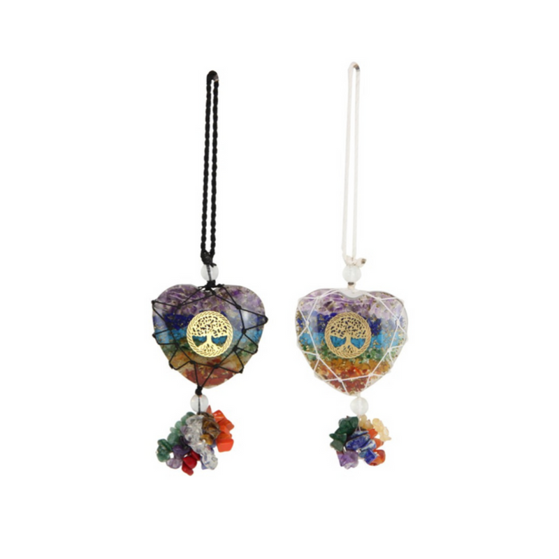 Ronis Crystal Tree of Life Heart Hanger 18cm Assorted