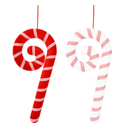 Ronis Curly Flocked Ribbon Candycane 40cm