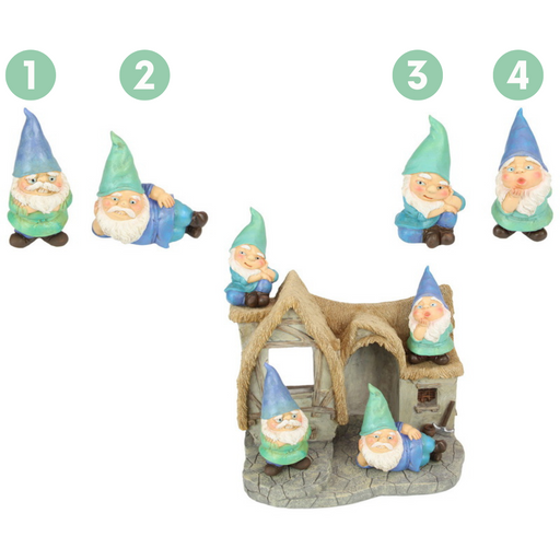 Ronis Cute Cheeky Gnomes on Barnhou 10cm 4 Asstd