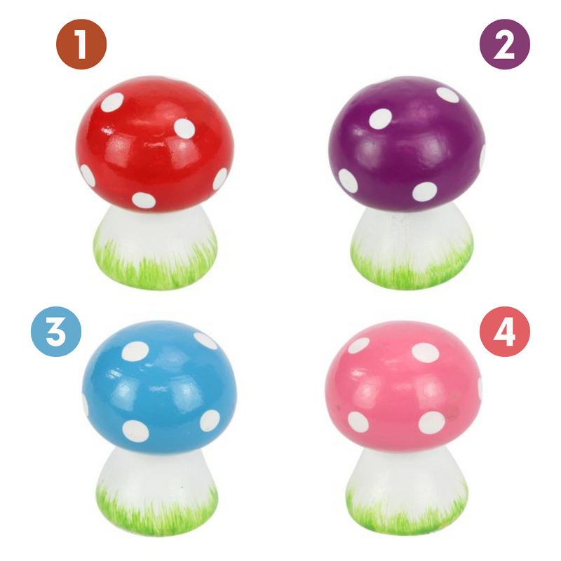 Ronis Cute Fairy Garden Mushrooms 5cm 4 Asstd