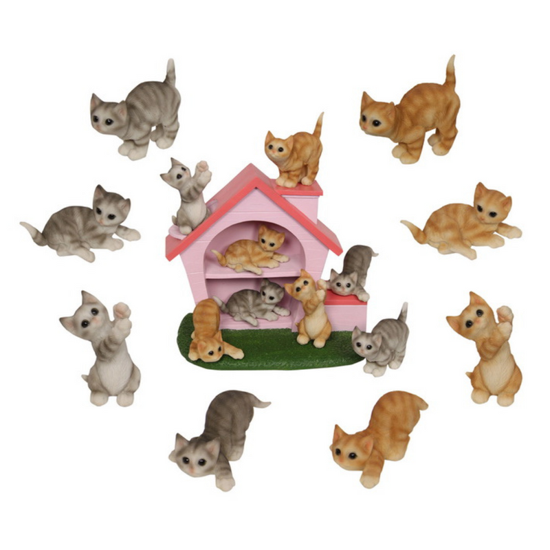 Ronis Cute Cat with House 10cm Assorted