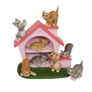 Ronis Cute Cat with House 10cm Assorted