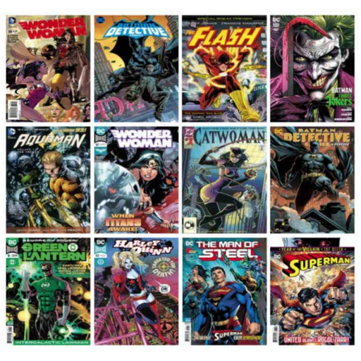 Ronis DC Comics Framed Canvases 30x40cm Black Assorted