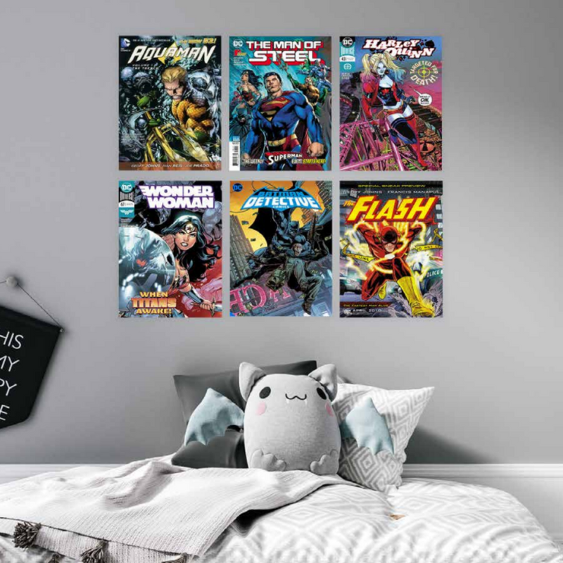 Ronis DC Comics Framed Canvases 30x40cm Black Assorted