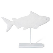 Salmon Fish Stand Sculpture White 37x10x30cm – thumbnail