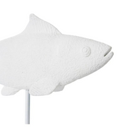 Salmon Fish Stand Sculpture White 37x10x30cm – thumbnail