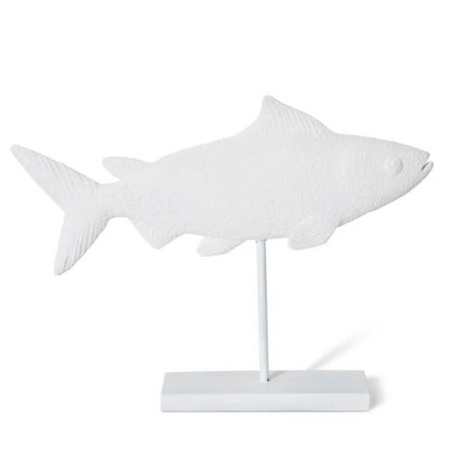 Salmon Fish Stand Sculpture White 37x10x30cm
