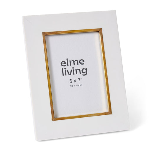 White and gold 4x6 inch photo frame