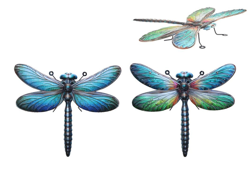 Colourful Metal D/Fly Wall Art 2 Assorted 40cm