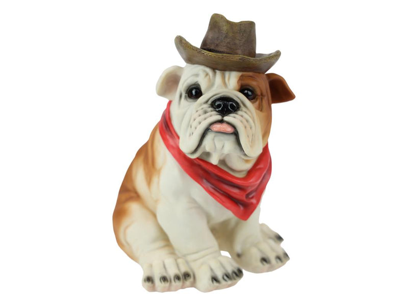 Cowboy bulldog decorative figurine