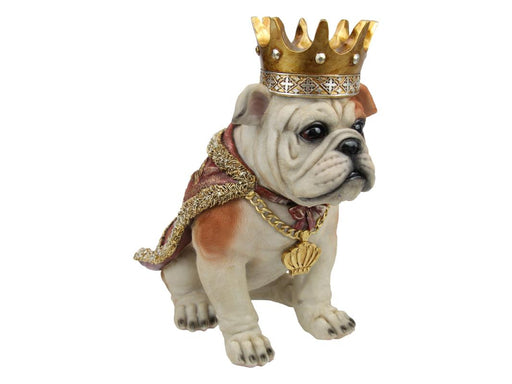 Bulldog figurine with crown