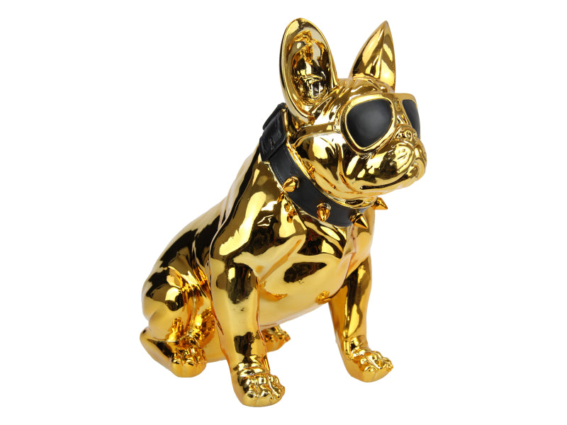 Gold bulldog statue
