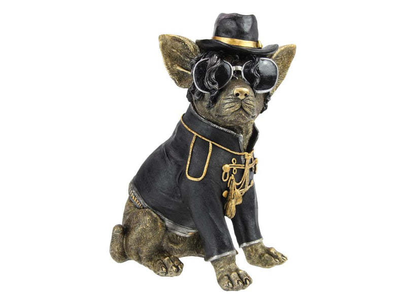 Dancing dog figurine pop star style