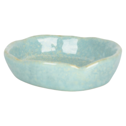 Small blue square ceramic bowl