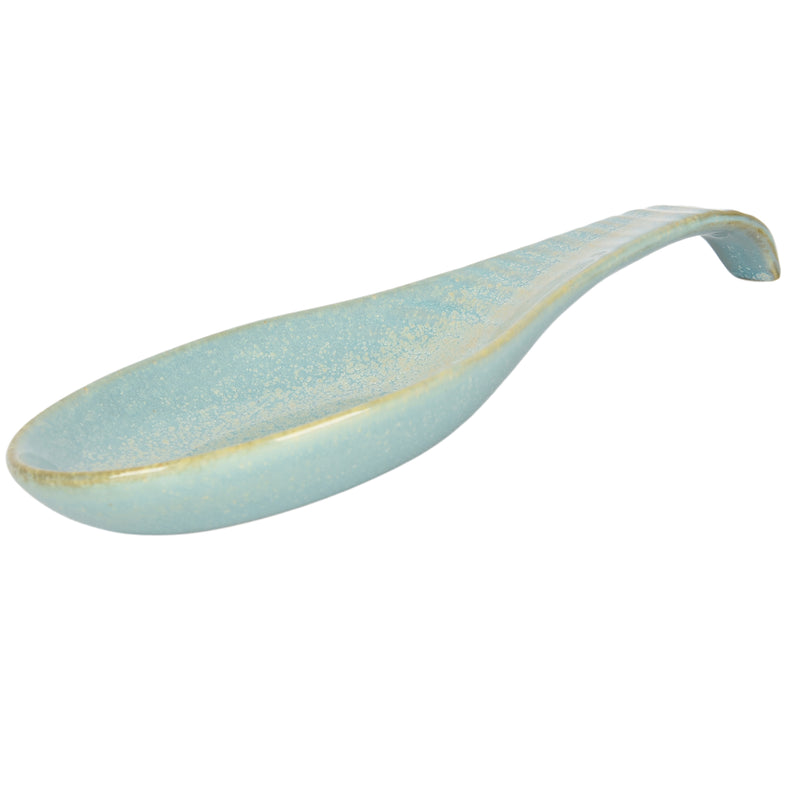 Blue ceramic spoon rest