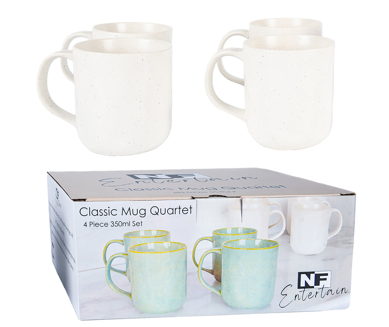 Kitchen Tableware Set Of 4 350Ml Mug 12.5X9 Spekwhite