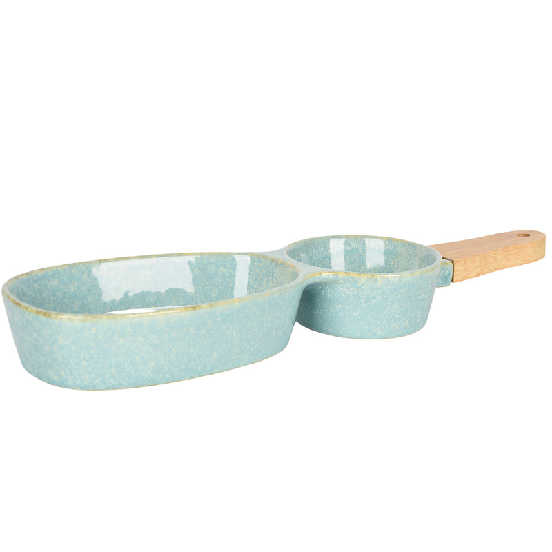 Blue rectangular serving dish set