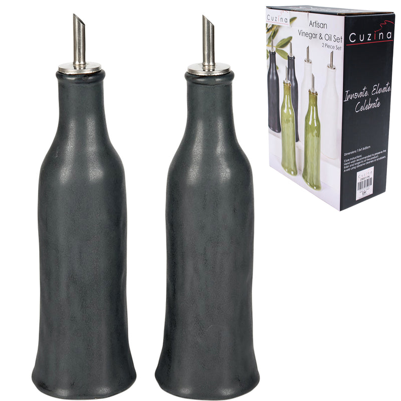 Oil & Vinegar Set 8x22cm Charcoal