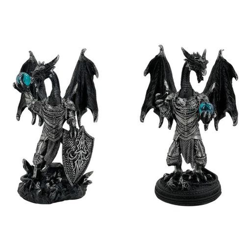 Black dragon knight battle armour figurine