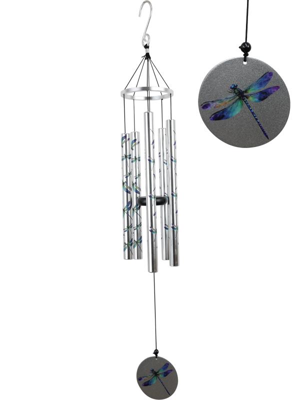 Large wind chime with dragonfly design