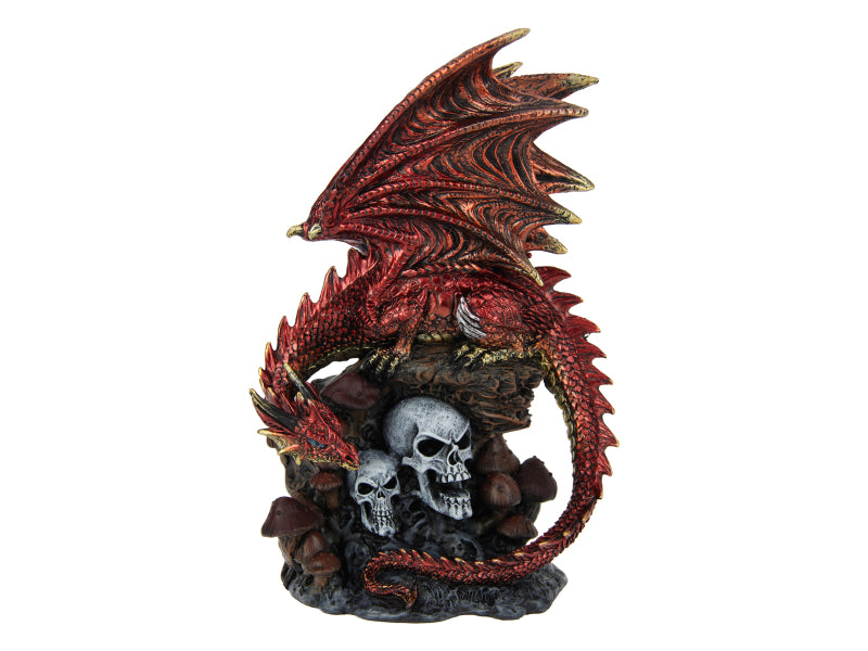 23CM GUARDIAN DRAGON W/SKULL MUSHROOM LA