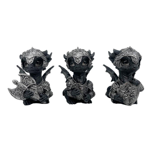 Black dragon knight fantasy figurine