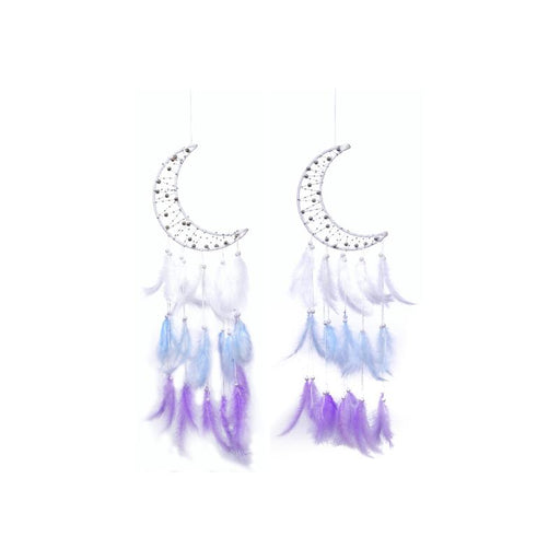 Crescent moon dream catcher with beads