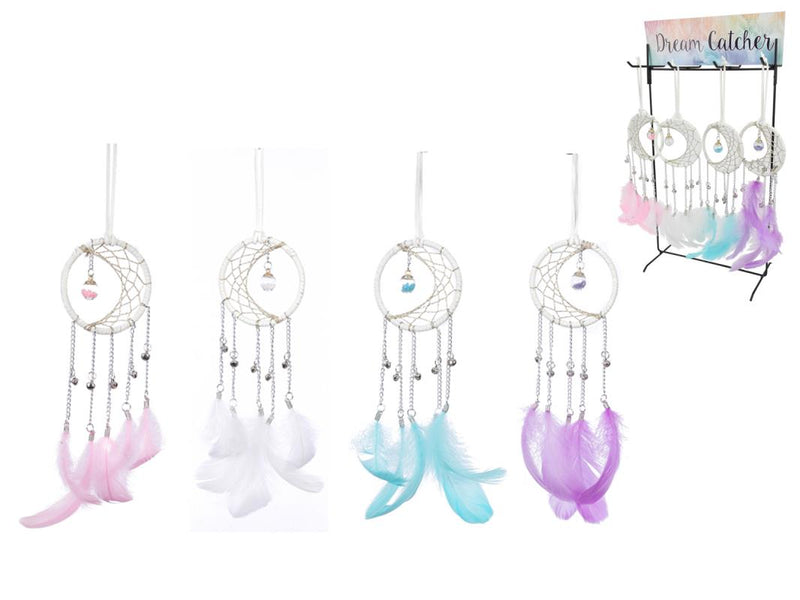 Moon shaped dream catcher with wishing ball