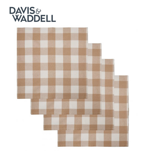 Davis & Waddell Check Napkin Set/4 Beige Check 45x45cm